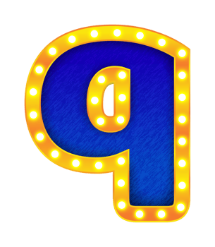 q retro cinema light bulb sign alphabet png