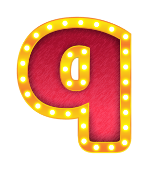 q retro cinema light bulb sign alphabet png