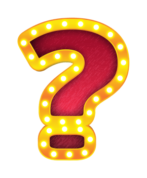 question retro cinema light bulb sign alphabet png