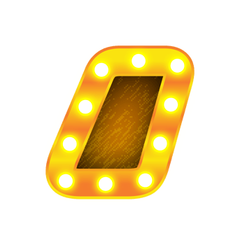 single retro cinema light bulb sign alphabet png
