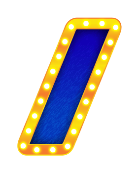 slash retro cinema light bulb sign alphabet png