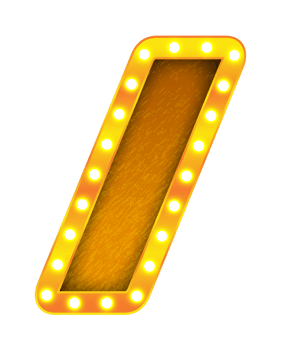 slash retro cinema light bulb sign alphabet png