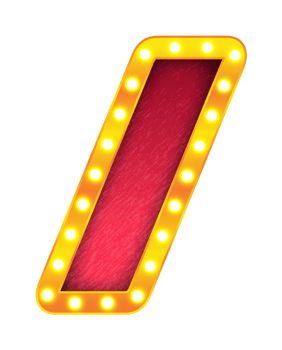 slash retro cinema light bulb sign alphabet png