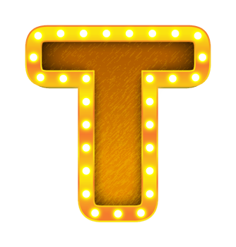 t retro cinema light bulb sign alphabet png