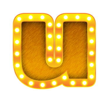 u retro cinema light bulb sign alphabet png