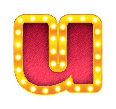 u retro cinema light bulb sign alphabet png