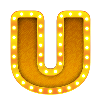 u retro cinema light bulb sign alphabet png