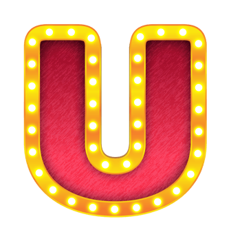 u retro cinema light bulb sign alphabet png