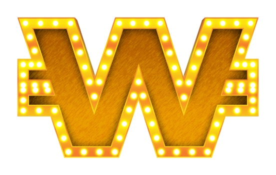 won retro cinema light bulb sign alphabet png