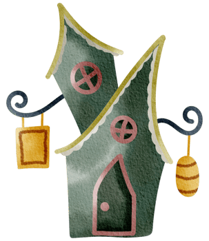 Little house watercolor cartoon cute png