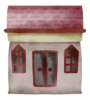 Little house watercolor cartoon cute png