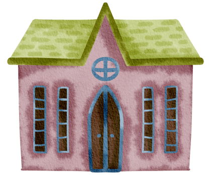 Little house watercolor cartoon cute png