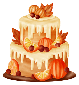 Autumn element watercolor ornament png
