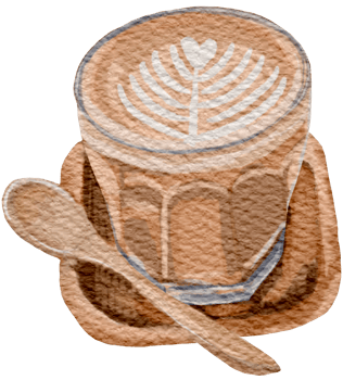 Coffee watercolor hand paint png