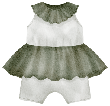 Baby clothes watercolor hand paint png