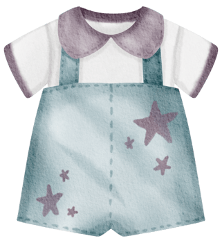 Baby clothes watercolor hand paint png
