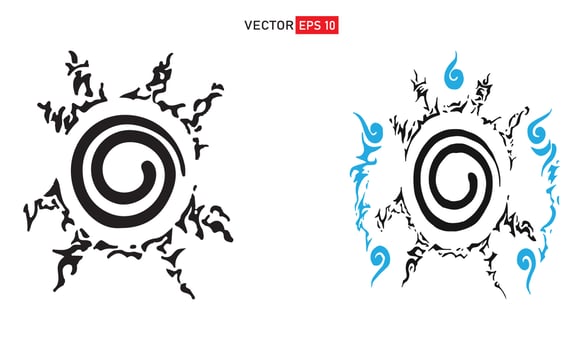 eight trigrams seal tatoo fox nine tail anime logo or fuin kyubi anime logo vector
