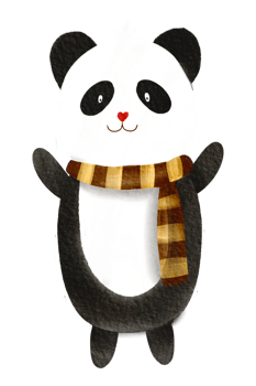 Cute animal character watercolor png