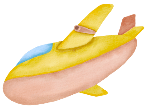 Airplane watercolor cartoon cute png