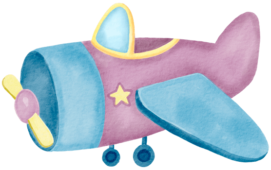 Airplane watercolor cartoon cute png