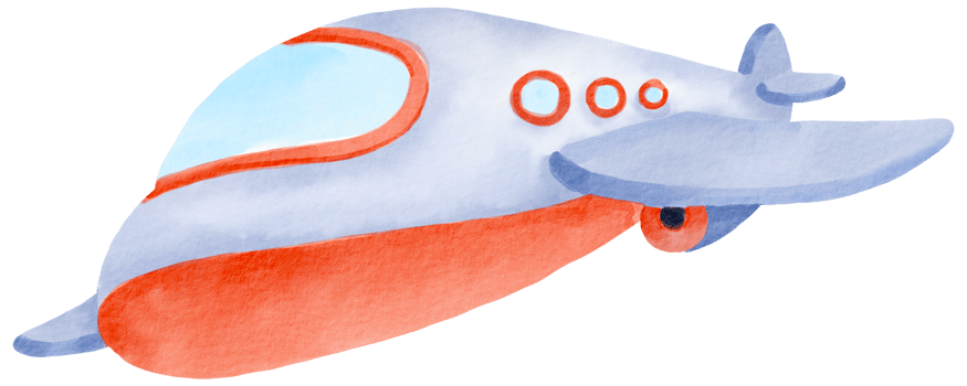 Airplane watercolor cartoon cute png
