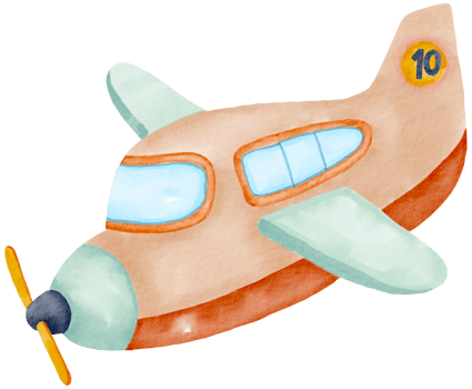 Airplane watercolor cartoon cute png