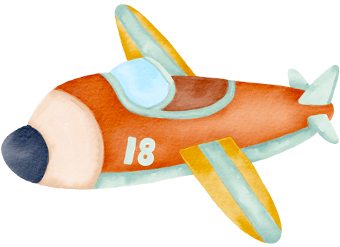 Airplane watercolor cartoon cute png