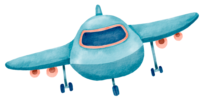 Airplane watercolor cartoon cute png