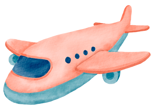 Airplane watercolor cartoon cute png