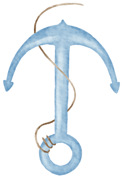 Nautical watercolor marine life hand painted png