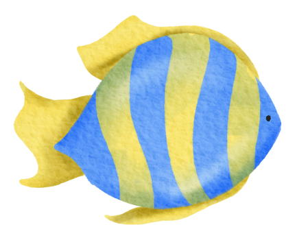 Nautical watercolor marine life hand painted png
