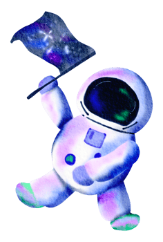 Space watercolor hand painted png