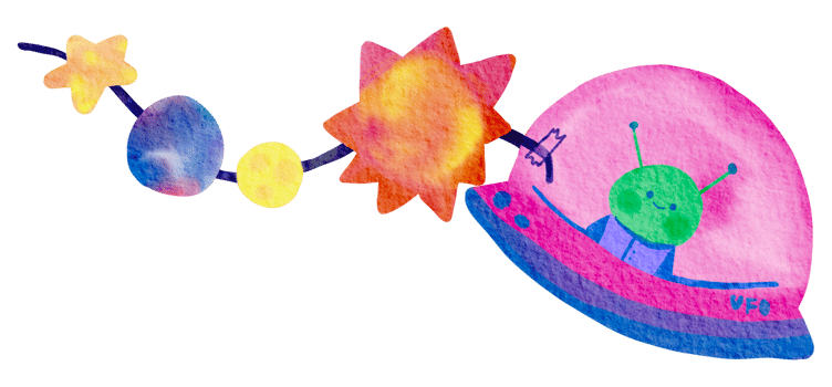 Space watercolor hand painted png