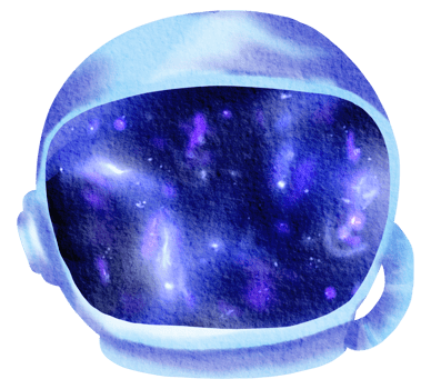 Space watercolor hand painted png