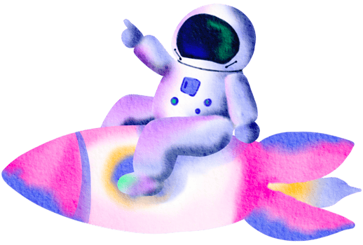 Space watercolor hand painted png