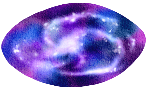 Space watercolor hand painted png