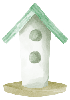 Birdhouse watercolor hand painted png