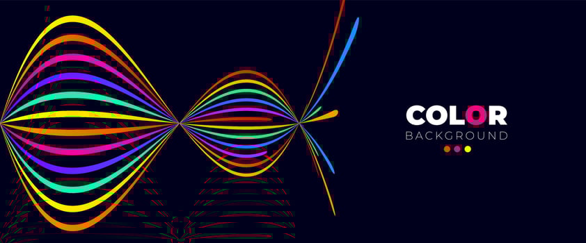 Background with geometric shapes and neon style. Dark blue background with colored forms. colorful line blue background design. vector