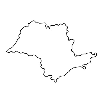 Sao Paulo Map, state of Brazil. Vector Illustration.