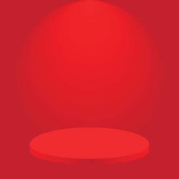 Red gradient studio background for product display vector