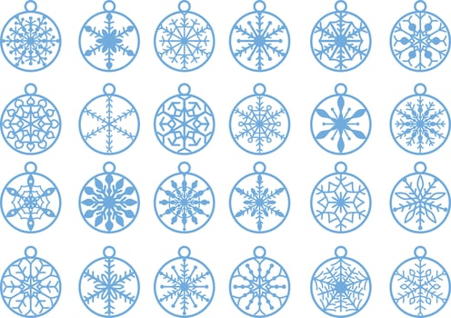 laser cut christmas snow flakes vector set