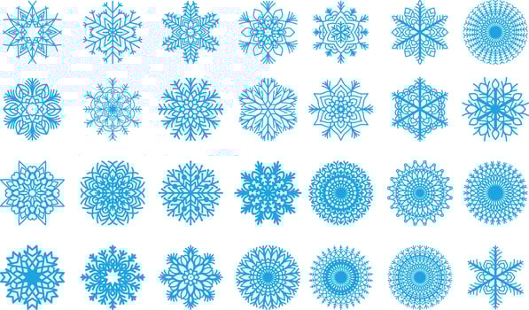 laser cut christmas snow flakes vector set