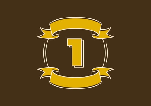 Number 1 in retro frame design vector