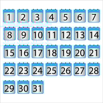 Calendar date icon set, Vector illustration calendar sign.