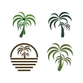 Palm tree summer logo template vector