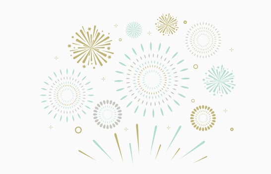 Color firework background for new year celebration vector
