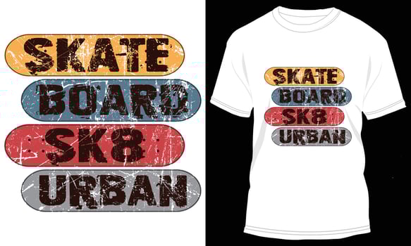Skateboard T-shirt Design Vector Graphic