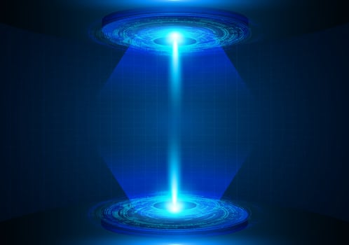 Modern Holographic Projector Technology Background vector