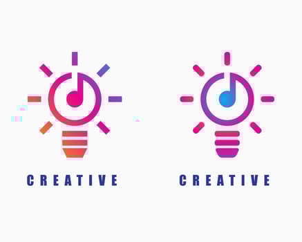 music idea logo design template vector