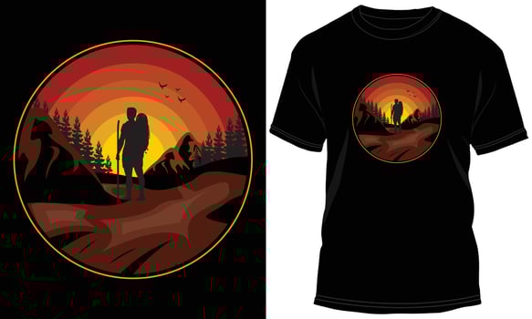Mountain Adventure T-shirt Design Graphic vector